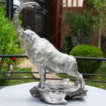 Custom Stainless Steel Cast Fighting Goat Sculpture For Wholesale