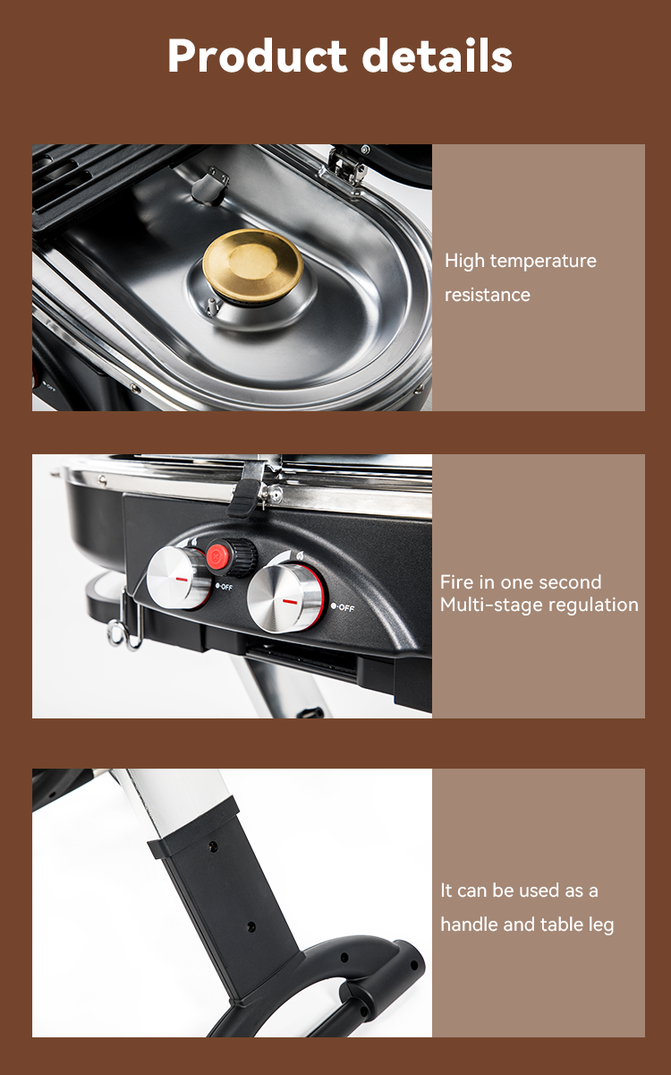 Steel Custom Stand-Up Propane Camping Cooking Outdoor Barbeque Foldable Portable Folding Gas BBQ Grill