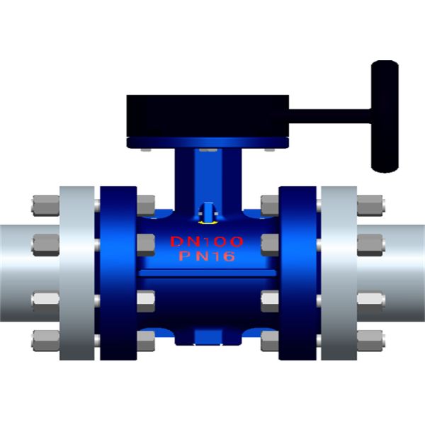 Blue 10mm Flanged Butterfly Valve In Water Supply