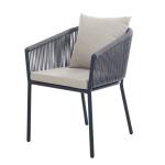 Espresso Rope Weave Back Outdoor Leisure Chairs