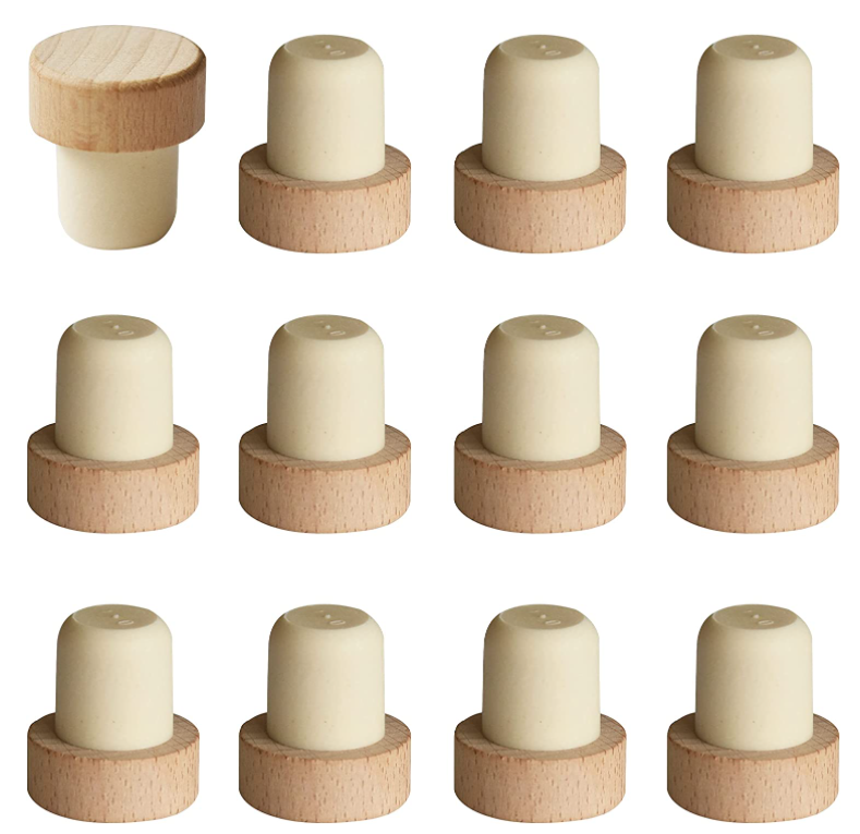 Clear Bottle Stopper T-Shaped Wine Corks for Reusable Wooden and Rubber Sealed Plugs