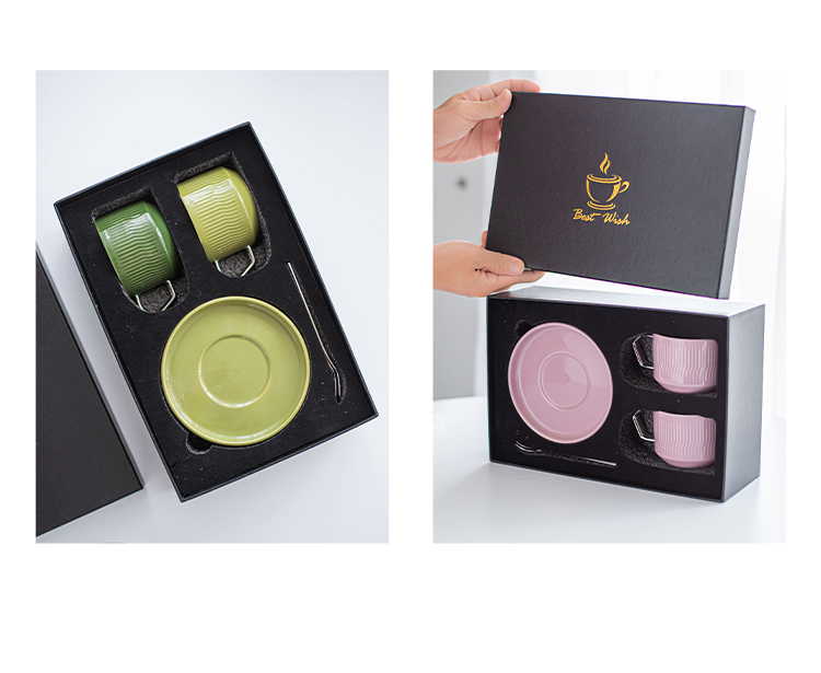 Business Gifts Ceramic Tea Cup Set Nordic Porcelain Coffee Cup And Saucer With Silver Grip