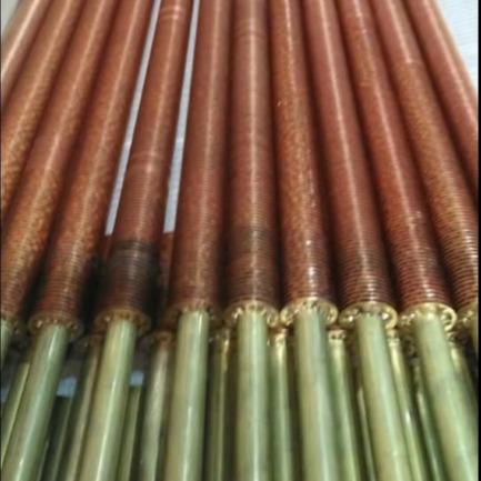 DELLOK Extruded Clear Carbon Steel Fin Tube 19mm OD Solid / Serrated Welded Fins