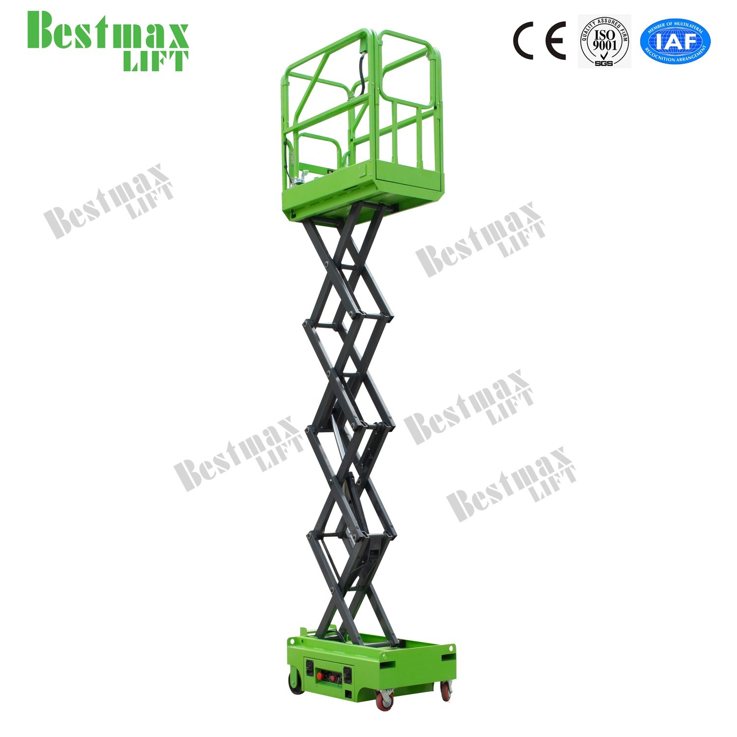 3m Platform Height Mini Scissor Lift Manual Pushing Aerial Work Platform With CE