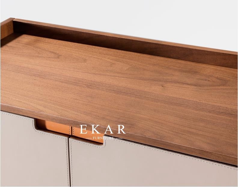 Dining Room French Design 4 Door Metal Base Wooden Modern Sideboard
