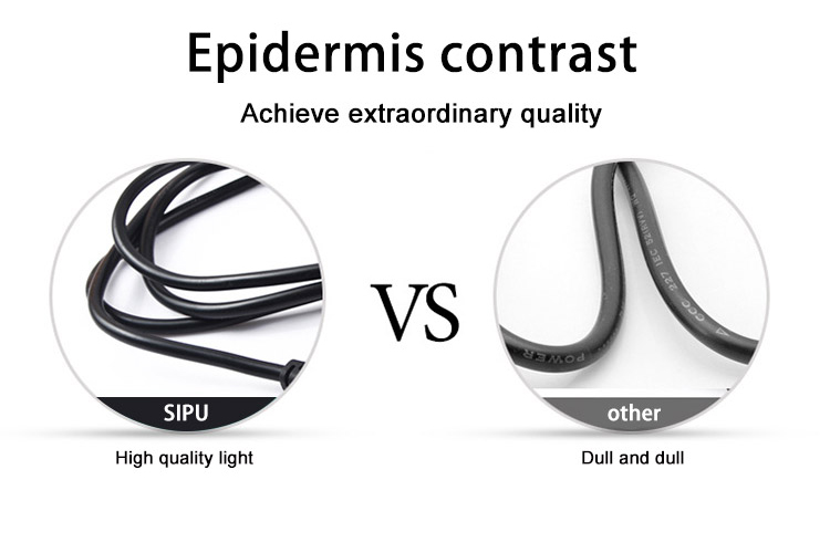 Multipurpose Black Computer EU Power Cord Extend 1m-15m Customization