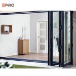 Triple Glass Aluminum Folding Doors Telescopic Balcony Sliding Glass Door