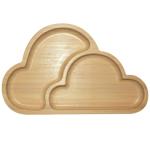 BPA Free Baby Silicone Products Plate Set Elephant Wooden Silicone Suction Plate