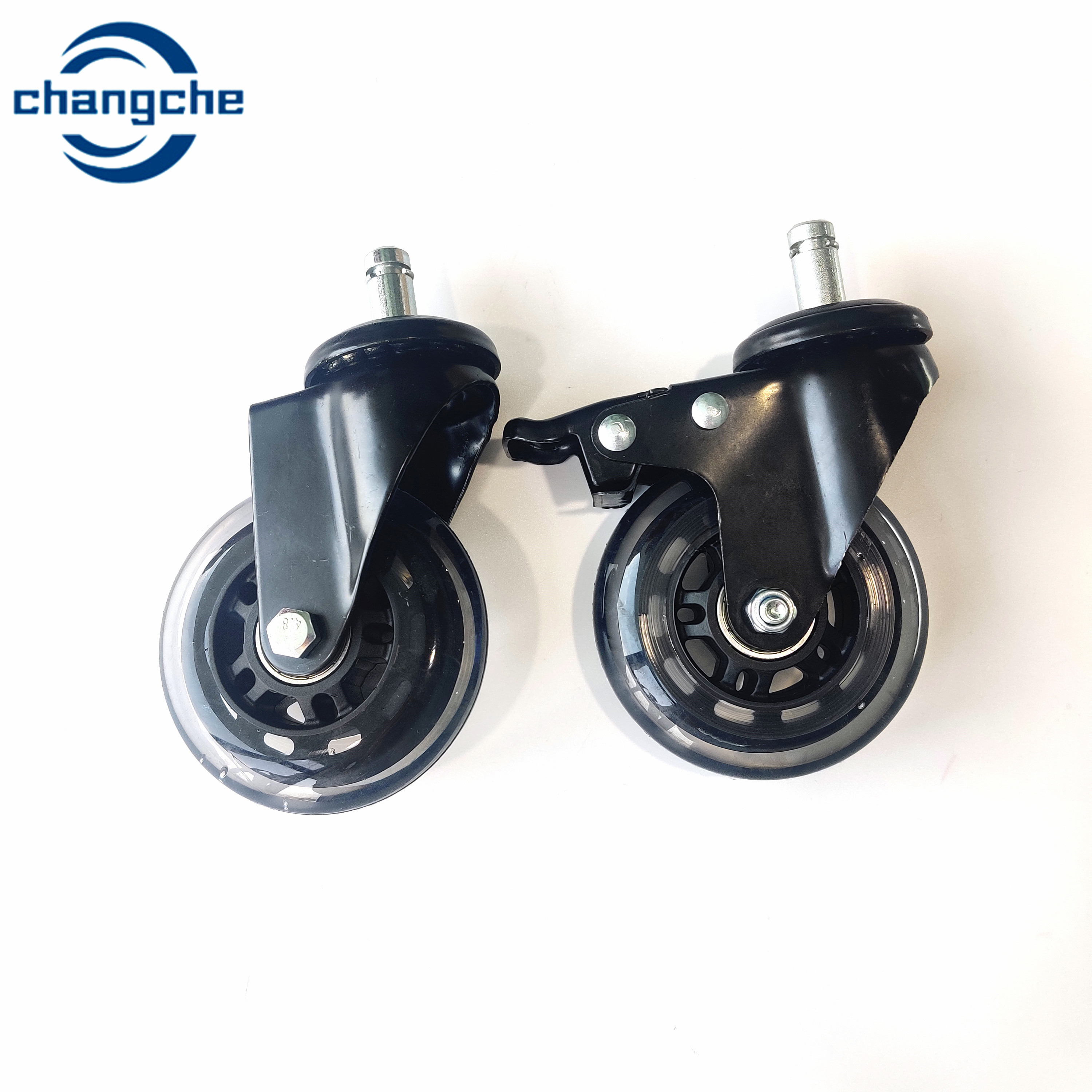 Industrial Grip Ring Stem Roller Wheel Casters 300mm Height