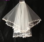 Embroidery lace with bead Ivory/White Bridal Veil with Rhinstone Wedding