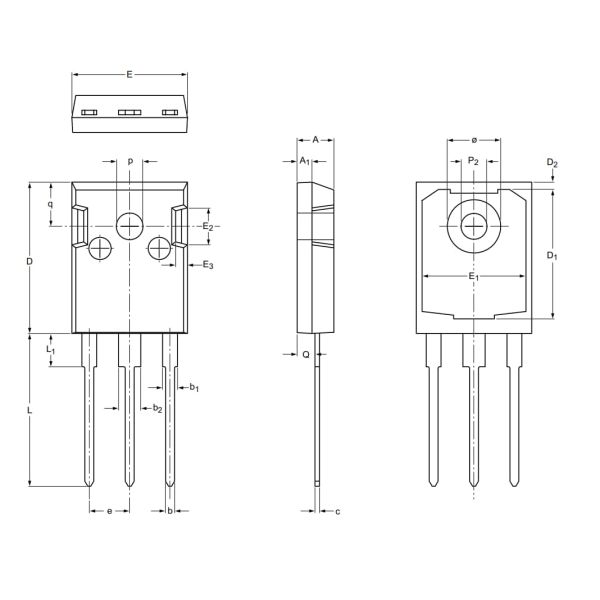 Mechanical Drawing - WeEn Semiconductors WG50N65DHWQ IGBT