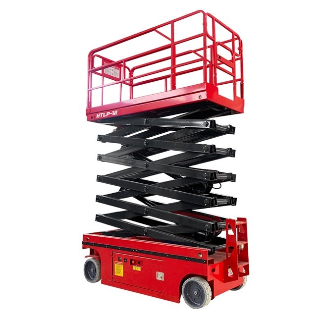 12m Scissor Lifting Work Platform Lead Acid Battery Electric Cargo Lift Platform