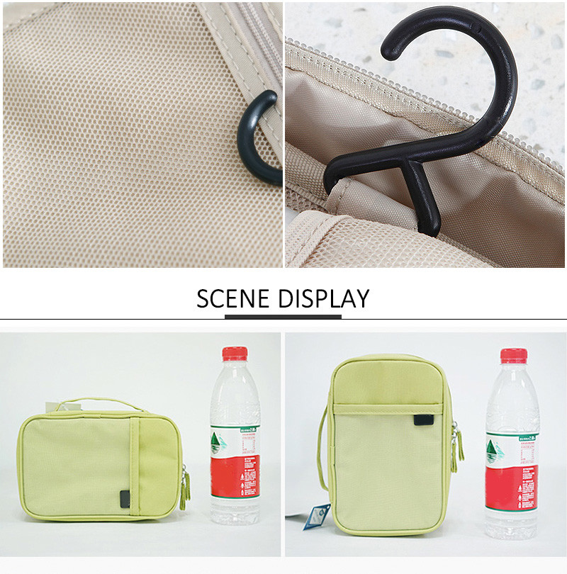 Square Green Hanging Waterproof Polyester Cosmetic Bag
