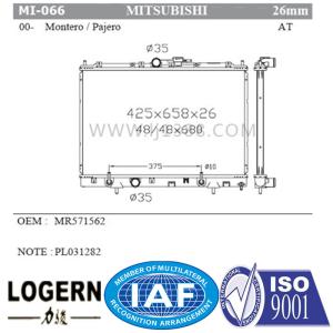 Wholesale 2000 Mitsubishi Montero Radiator / Mitsubishi Pajero Radiator Replacement OEM Mr571562 from china suppliers