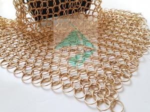 Wholesale PVD Finshed Rose Gold Color Stainless Steel Metal Round Ring Weave Mesh Is For Window Curtain from china suppliers
