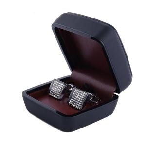Wholesale Black Cufflink Gift Box with burgundy inside , Leather Cufflink Box from china suppliers