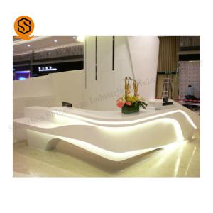 Wholesale White Led Reception Desk Acrylic Solid Surface For Shopping Mall from china suppliers