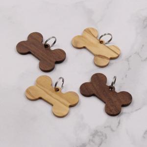 Wholesale Wooden Puppy Name Tag For Pet Collar Laser Engrave Dog Cat Tag Blank Wood Charms from china suppliers
