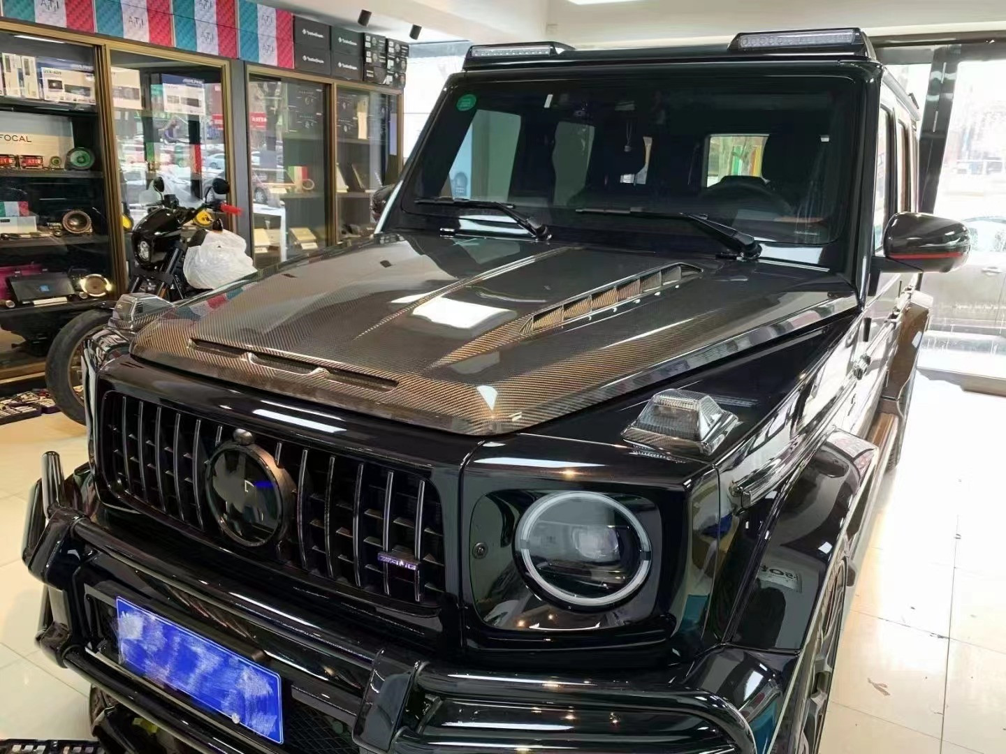 For Benz G-class W464 W463 G500 G550 G63 G350 Carbon Fiber Machine Cover W464 W463 Upgrade Topcar Style Cover
