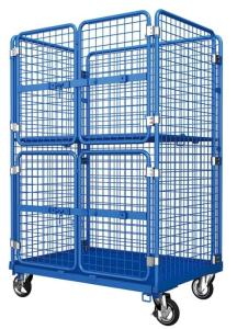 Wholesale Logistics Laundry Rolling Container Cart Metal Steel With Door Lock from china suppliers