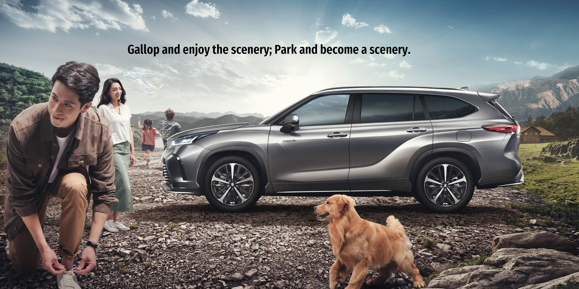 2023 Chinese T-o-y-o-t-a CROWN KLUGER 2.5L HEV 4WD Cars with LED Daytime Light and Automatic Air Conditioner