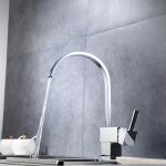 Brass Square Single Handle Kitchen Faucet Mixer Chrome Matte Black