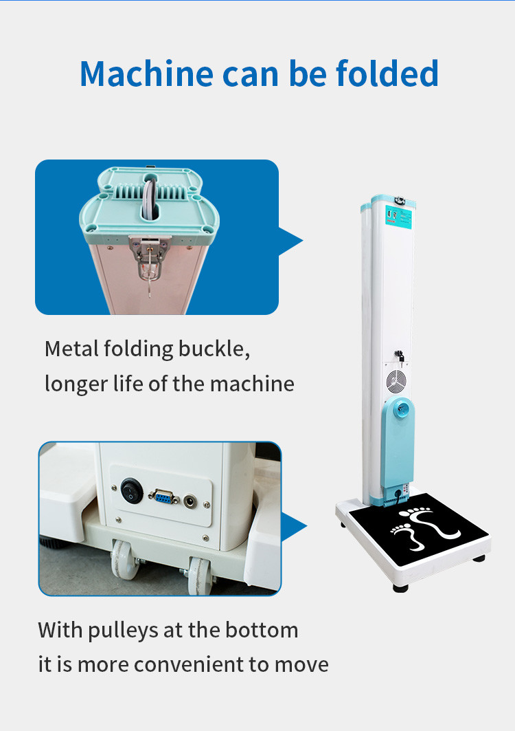 Ultrasonic Technology 20 - 210cm Digital Height Weight BMI Scale Led Display
