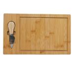 Bamboo Cheese Board 3-Piece Set Wooden Round Cheese Board Cheese Knife 4-Piece