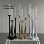 Factory Custom Different Colors Glass Jars Tall Metal Candlesticks For Wedding