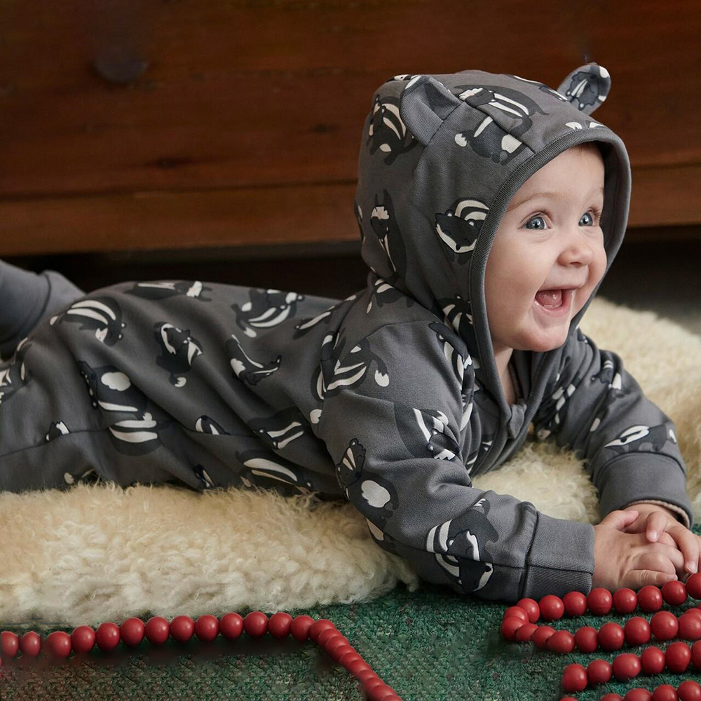 Spring Autumn Cotton bamboo Long Sleeve Printed Custom Baby Girl Boy Rompers Jumpsuits