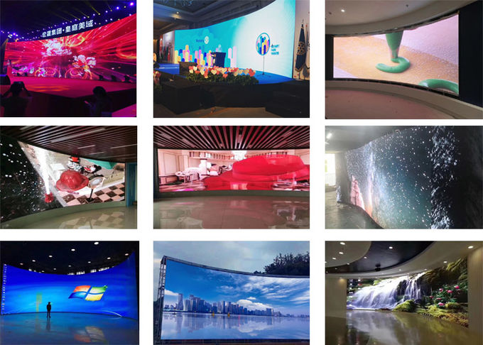 Curved Indoor Led Display Board , Led Video Display Panel Solution P3.91/P4.81