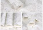 OEM Non Woven Blue Floral Wallpaper / Embossed Wall Covering For Room Decor