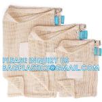 Natural Cotton Double Drawstring Reusable Eco Friendly Grocery Bag Shopping Net