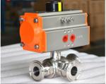 Food Grade Sanitary Pneumatic Ball Valve OD 32mm With PTFE Seal