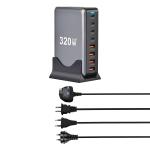 Multi Port Desktop GaN Charger 320W Fast Type C 100W 45W PD 20W For Laptop