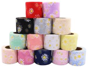 Wholesale Sunflower Daisy Embroidered Organza Tulle Rolls 20d Decoration Crafts from china suppliers