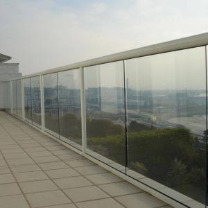 Wholesale 12mm Frameless Tempered Glass Railing Aluminium Glass Balcony Railing High Strength Decking Glass Handrail Frameless Glass Balustrade For Stairs from china suppliers