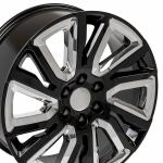 Ct2078 22x9 Gmc Replica Wheels Satin Black Gloss Black Insert Rim Chevy 22"