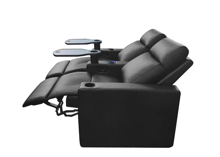Modern Full Electric Recline Armchair Genuine Leather Home Theater Seating