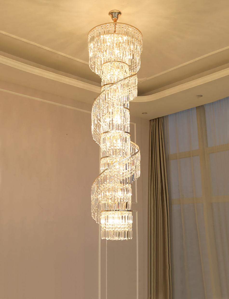 Luxury crystal chandelier duplex building hollow living room lamp large chandelier(WH-NC-91)