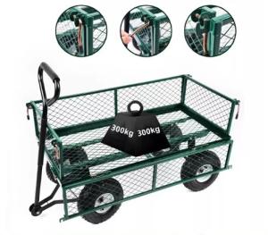 Wholesale Industrial Garden Wagon Cart 300kg Capacity And Metal Wire Spoke Garden Trolly Cart from china suppliers