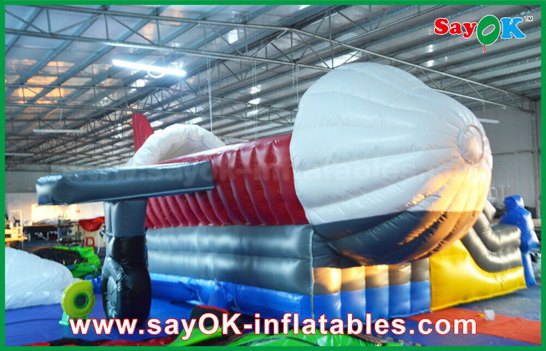 Outdoor AirPlane Shape Inflatable Bounce Slider With CE / UL Blower For Playing