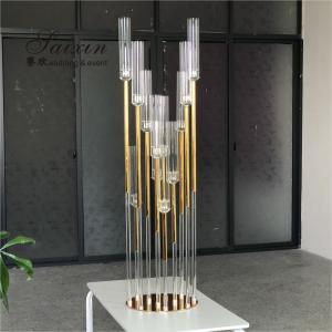 Wholesale Antique Metal And Crystal Candelabra Floor Clear Crystal Splicing 12 Pole Holder Tall from china suppliers