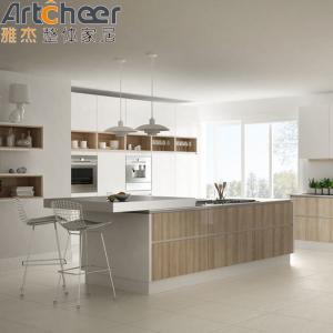 Wholesale Mail Packing Wooden Style Kitchen Cabinet with Island and Cupboard Accessories Made from china suppliers