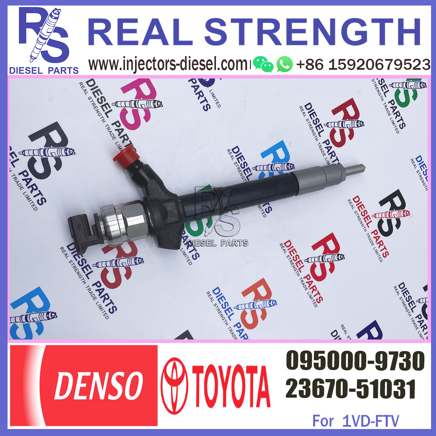 Diesel diesel fuel injector 095000-9730 for OE 23670-51031 1VD-FTV Diesel Engine