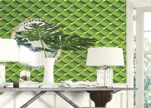 Wholesale Elegant Green 3D PVC Wallpaper European Style For Study Room , 0.53m Width from china suppliers
