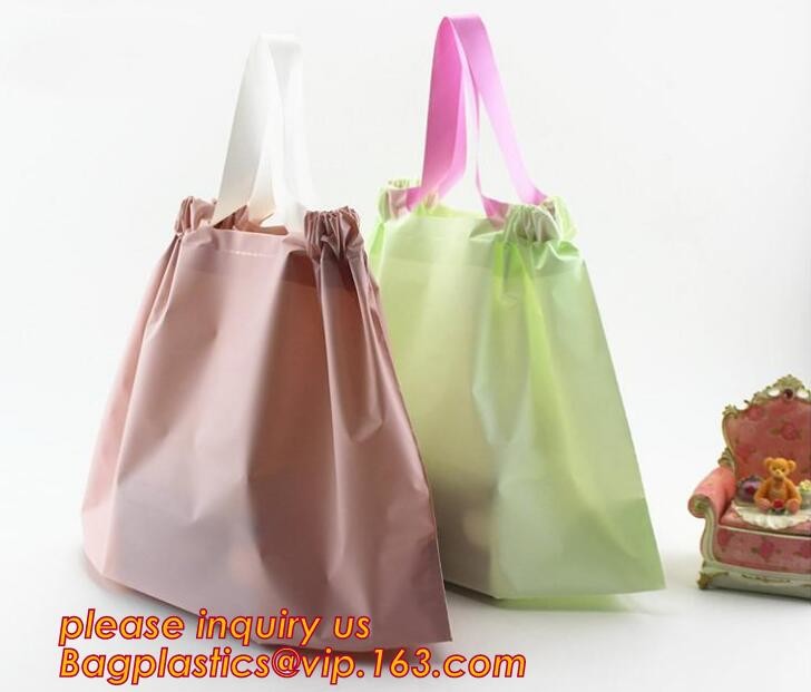 Wholesale Die Cut Handle Eco-Friendly Custom Design Shopping Gravure Printing Groceries Plastic Bags With Logo bagease