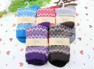 Wholesale Elegant colorful christmas design OEM high quality promotional wool dress socks for women from china suppliers