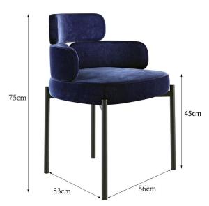 Wholesale Light Luxury Creative Hotel Restaurant Furniture Metal Art Velvet Armrest Dining Chair from china suppliers
