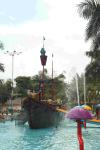 Customized Aqua Park Equipment Fiberglass Pirate Ship , Outdoor Playground Sets